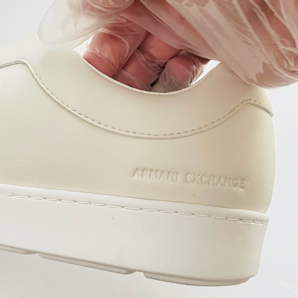 NWT: A|X ARMANI EXCHANGE | White Logo Lace-less Slip-On Sneakers - Picture 4 of 7